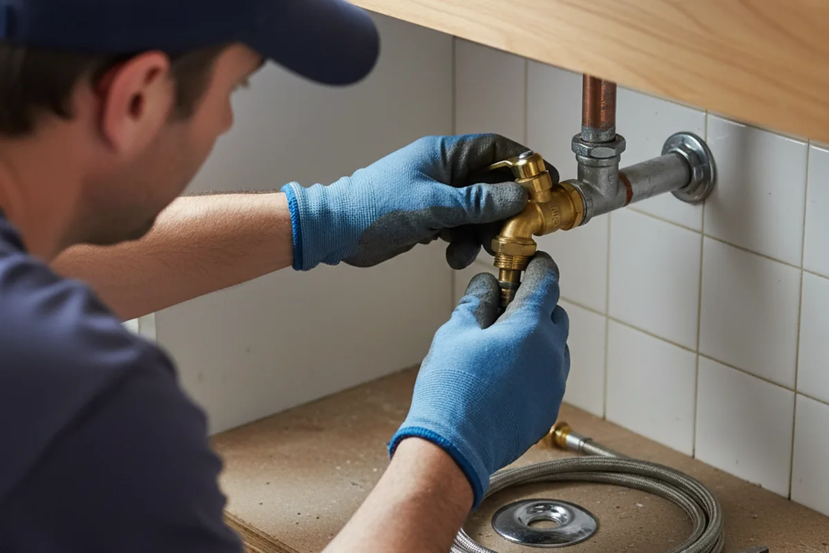 Shutoff valve and fitting work during Emergency Plumbing in Strawn